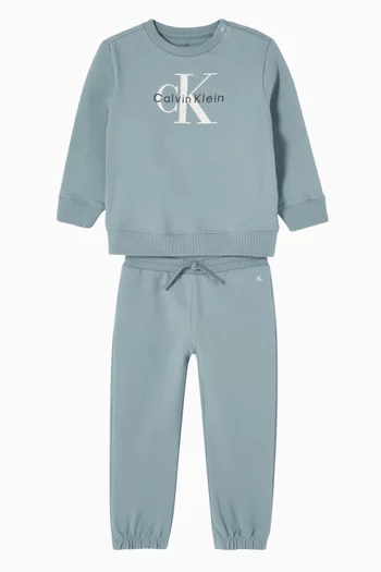 Logo Sweatshirt & Pants Set in Cotton