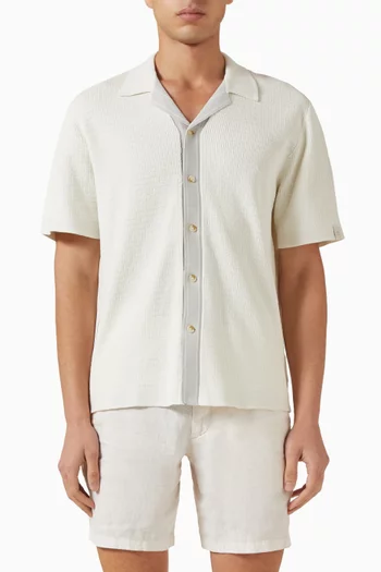 Blocked Harvey Camp Shirt in Knit