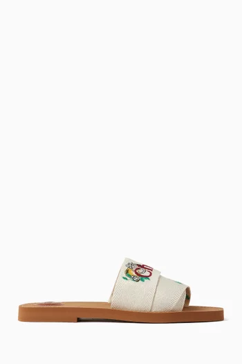 Woody Mules in Linen Canvas