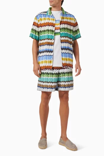 Mare Irregular Zig Zag Long Swim Shorts