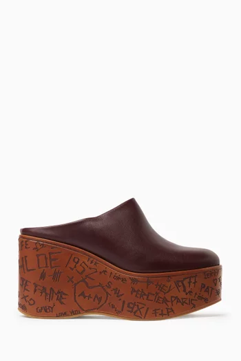 Maxime 95 Platform Mule Sandals in Leather