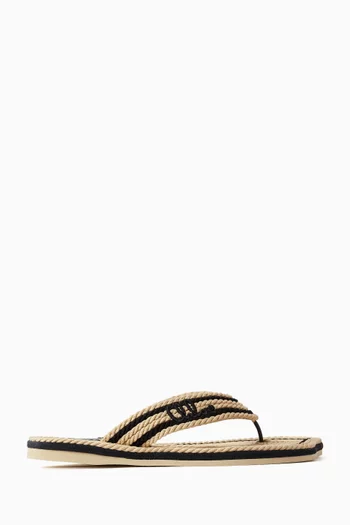 Braided Flip-flop Sandals in Cotton