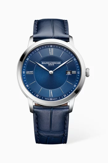 Classima Quartz Leather Watch, 40mm