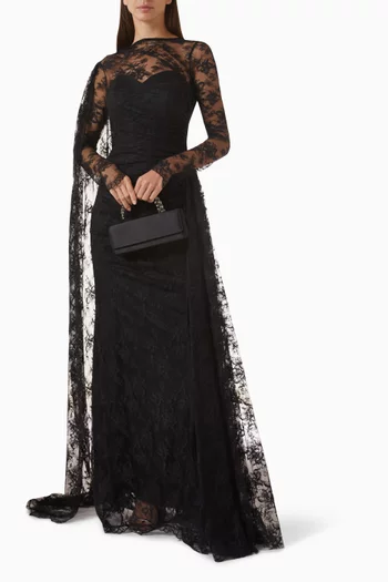 Lace-overlay Gown