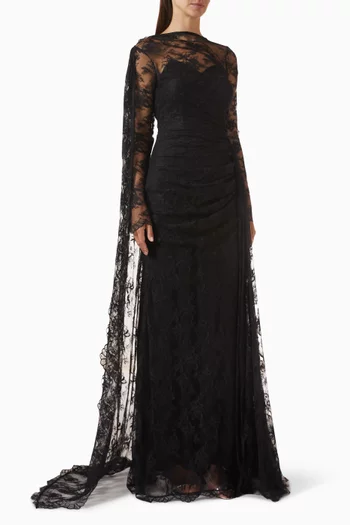Lace-overlay Gown