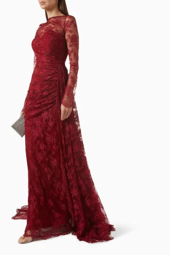 Lace-overlay Gown