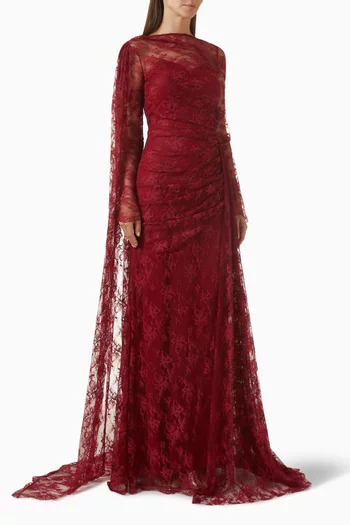 Lace-overlay Gown
