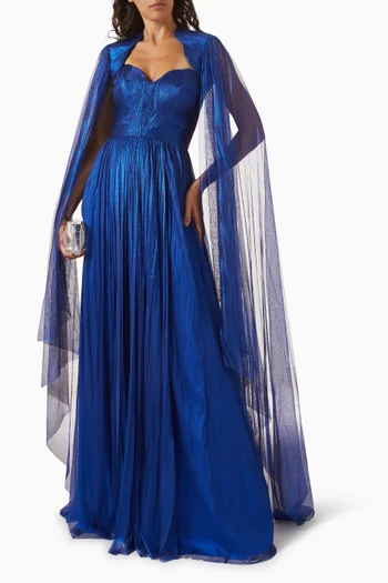 Elara Cape Gown in Silk-tulle