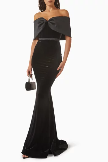Dark Star Gown in Velvet & Taffeta