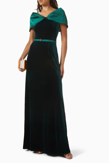 Bow Shadow Gown in Velvet