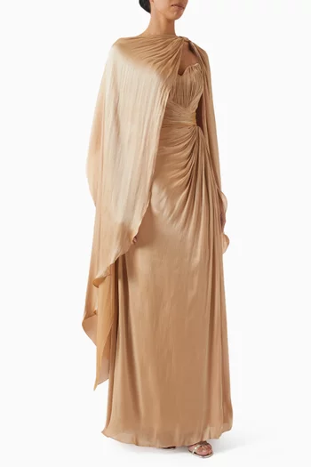 Beverly Draped Gown in Silk-chiffon