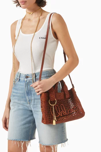 Small Banana Tote Bag in Raffia
