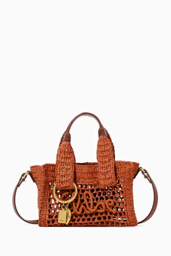 Small Banana Tote Bag in Raffia