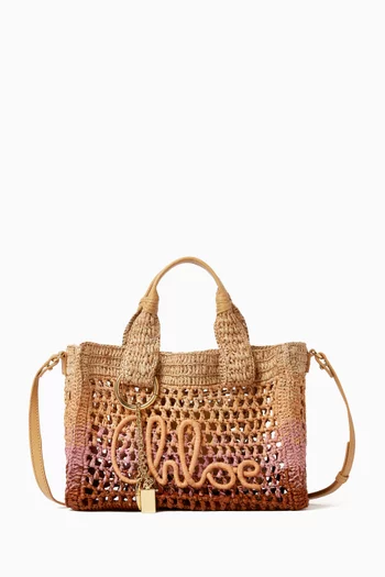 Small Banana East-West Tote Bag in Raffia