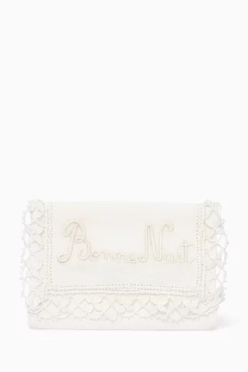 Camarinas Embroidered Jewel Pouch in Linen