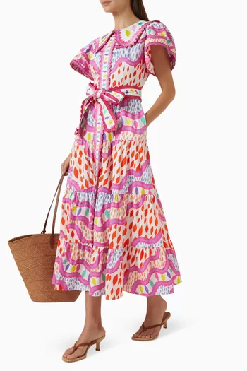 Omera Midi Dress in Cotton-blend