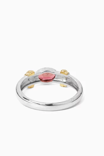 Bronte Tourmaline Ring in Sterling Silver & 14kt Gold