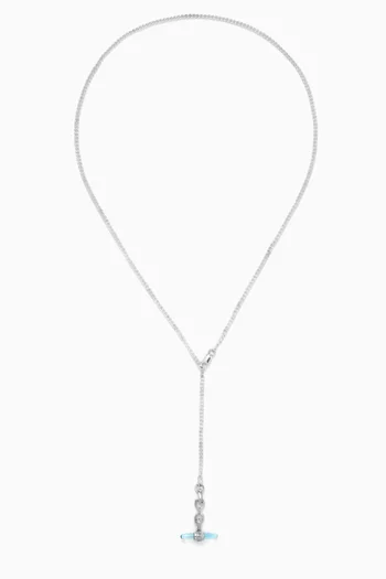Lunette Barbell Link Necklace in Sterling Silver