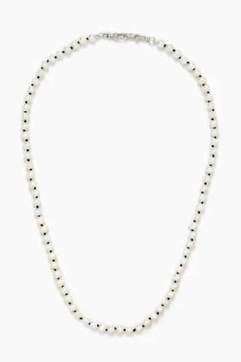 Pearl Vintage Clip Chain Necklace in Sterling Silver