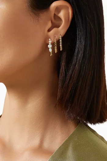 Diamond Safety Pin Single Earring in 14kt Yellow Gold