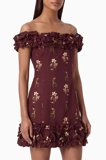 Jardín Noche Mini Dress in Cotton
