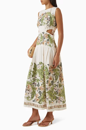 Otoño Anhelo Midi Dress in Cotton