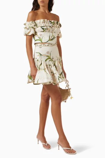 Jacarina Azucar Mini Skirt in Linen