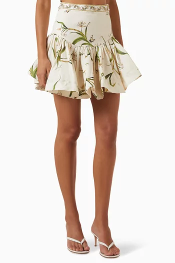 Jacarina Azucar Mini Skirt in Linen