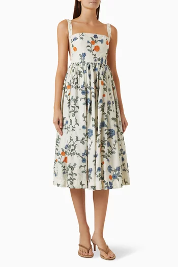 Mielero Brisa Midi Dress in Linen