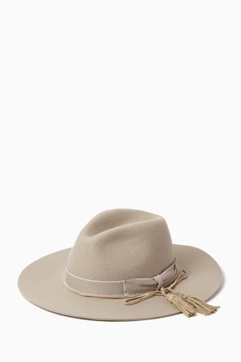 Fedora Flat Brim Hat in Heavy Felt