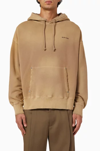 Unisex Garment-dyed Relaxed Hoodie in Cotton Fleece