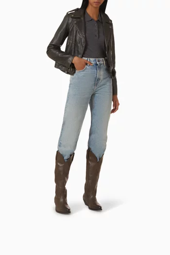 Wish Star Embossed Boots in Leather