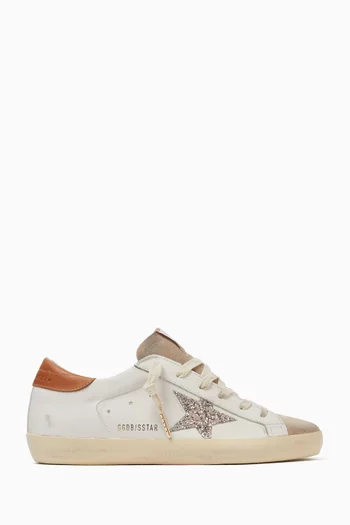Super-Star Sneakers in Leather & Glitter