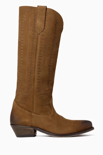 Wish 45 Star Laser-engraved Boots in Leather