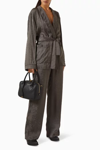Ruth Shawl-collar Pyjama Jacket in Viscose-jacquard