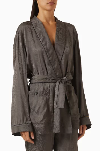 Ruth Shawl-collar Pyjama Jacket in Viscose-jacquard