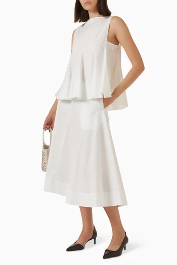 Artin Midi Skirt in Cotton Poplin