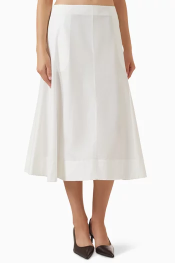 Artin Midi Skirt in Cotton Poplin