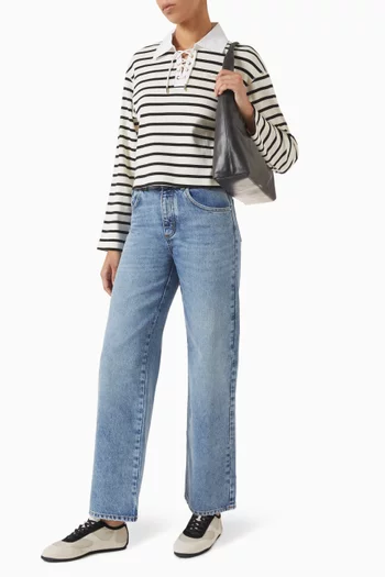 Washed Wide-leg Jeans in Denim