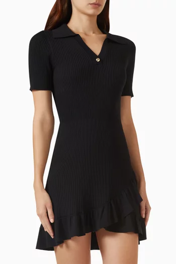 Shirt Collar Mini Dress in Knit