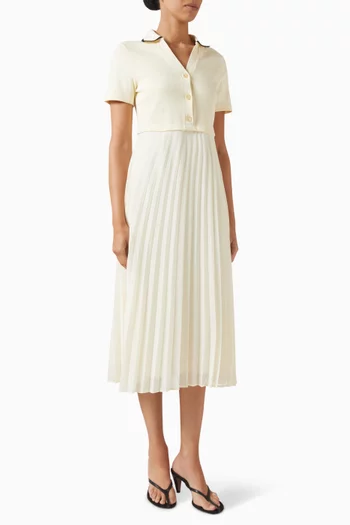 Polo-style Midi Dress in Cotton-knit