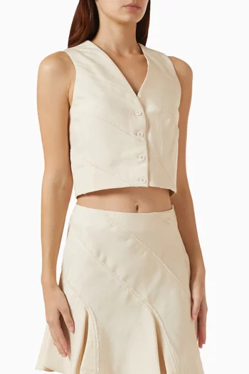 Sleeveless Cropped Waistcoat