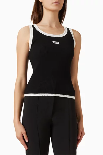Round-neck Logo Tank Top in Knit