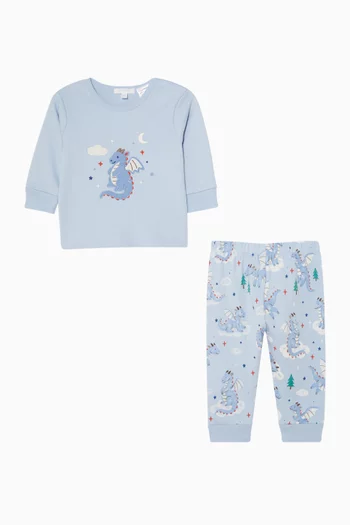 Sleeping Dragon Thick Pyjama Set in Cotton
