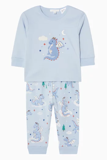 Sleeping Dragon Thick Pyjama Set in Cotton