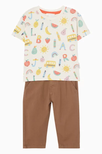Alphabet Print T-shirt in Organic Cotton