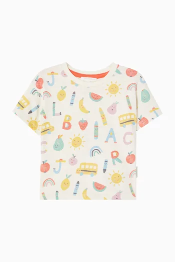 Alphabet Print T-shirt in Organic Cotton