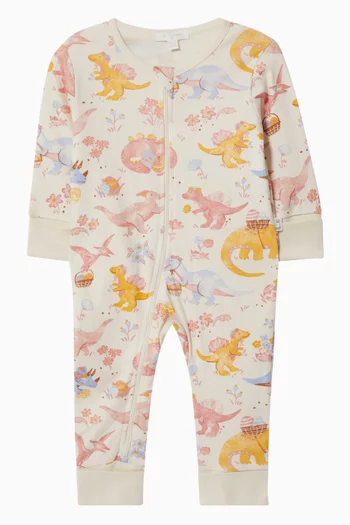 Dino Printed Growsuit in Organic Cotton
