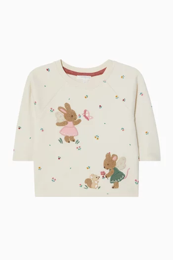 Little Fairy Print Thick Shirt in Organic Cotton