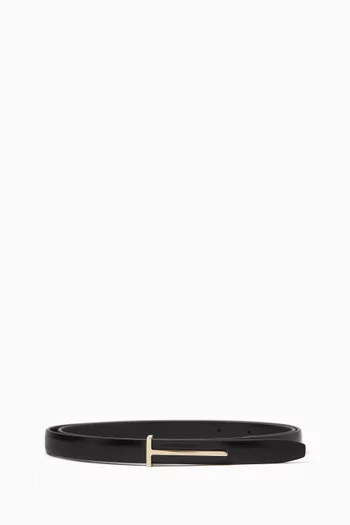 Spazzolato Leather Slim T Belt